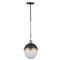 Otis Industrial Frosted White Glass Black Brass Pendant - Small|Kathy Kuo Home