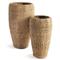 Zuri French Country Brown Woven Seagrass Round Basket Planter - Set of 2|Kathy Kuo Home