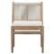 Rose Coastal Off White Upholstered Woven Rope Wood Outdoor Dining Side Chair|Kathy Kuo Home