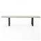 Maceo Industrial Loft Grey Stone Black Iron Outdoor Dining Bench|Kathy Kuo Home