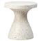 Richard Modern Classic Speckled White Stone Outdoor Side Table|Kathy Kuo Home