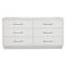Taylor Modern Classic White Faux Linen Silver Iron Double Dresser|Kathy Kuo Home