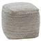Marissa Modern Classic Off-White Upholstered Outdoor Pouf|Kathy Kuo Home