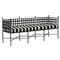 Aurore White Black Stripe Cabana Cushion Metal Outdoor Garden Bench|Kathy Kuo Home
