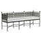 Aurore Cream Cushion Black Welt Metal Outdoor Garden Bench|Kathy Kuo Home