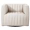 Leo Mid Century Modern White Upholstered Swivel Tufted Occasional Chair|Kathy Kuo Home
