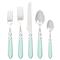 Aladdin Brilliant Modern Green Acrylic 5 Piece Flatware Place Setting|Kathy Kuo Home