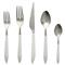Ares Modern White Stainless Steel 5 Piece Flatware Place Setting|Kathy Kuo Home
