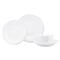 Lastra Modern White Ceramic 4-Piece Place Setting|Kathy Kuo Home