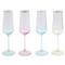 Rainbow Modern Classic Assorted Champagne Flute Glass - Set of 4|Kathy Kuo Home