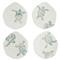 Tartaruga Coastal White Ceramic Assorted Salad Plate - Set of 4|Kathy Kuo Home