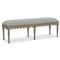 Sara French Country Grey Upholstered Brown Wood Bedroom Bench|Kathy Kuo Home