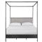 Ranile Modern Classic Grey Metal Canopy Bed - King|Kathy Kuo Home
