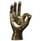Farella Industrial Loft Decorative Brass OK Sign Hand Sculpture|Kathy Kuo Home