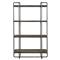 Steven Industrial Grey Steel Frame Brown Reclaimed Boat Wood Shelves Etagere|Kathy Kuo Home