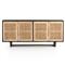 Marina Coastal Beach Black Solid Mango Wood Woven Cane Sideboard|Kathy Kuo Home