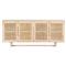 Marina Coastal Beach White Washed Mango Wood Woven Cane Sideboard|Kathy Kuo Home