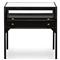 Katren Industrial Loft Black Metal Rim Clear Glass Top Square End Table|Kathy Kuo Home