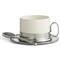 Tuscan French Country White Ceramic Cappuccino Cup &amp; Saucer Set|Kathy Kuo Home
