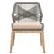 Lorry Coastal Beach Platinum Woven Rope Mahogany Dining Side Chairs - Set of 2|Kathy Kuo Home