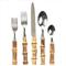 Juliska Coastal Beach Brown Bamboo Silver Stainless Steel 5 Piece Flatware Set|Kathy Kuo Home