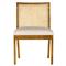 Annette Modern Classic Brown Cane Wood Frame White Performance Dining Side Chair|Kathy Kuo Home