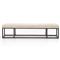 Zarro Modern Classic Beige Cushion Gunmetal Iron Frame Bench|Kathy Kuo Home