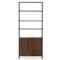 Theodore Industrial Loft Brown Wood Grey Iron Frame Open Back Display Bookcase|Kathy Kuo Home
