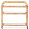 Breech Coastal Beach Brown Rattan Frame Clear Glass Caster Bar Cart|Kathy Kuo Home