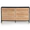Rhian Coastal Beach Black Mango Wood Frame Natural Woven Cane 6 Drawer Double Dresser|Kathy Kuo Home