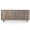Celia Modern Classic Aged Grey Carved Wood Media Console|Kathy Kuo Home