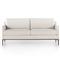 Lilian Modern Classic Cream Performance Boucle Brown Iron Sofa - 74&quot;|Kathy Kuo Home