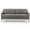 Lilian Modern Classic Grey Leather Grey Iron Sofa - 74&quot;|Kathy Kuo Home