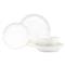 Forma Cloud Modern Classic White Stoneware 4 Piece Place Setting|Kathy Kuo Home