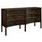 Kadence Rustic Dark Brown Pine Wood Dovetail 6 Drawer Concave Double Dresser|Kathy Kuo Home