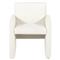 Mika Mid Century Modern Cream Performance Upholstered Dining Arm Chair|Kathy Kuo Home