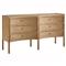 Kadence Rustic Brown Pine Wood Dovetail 6 Drawer Concave Double Dresser|Kathy Kuo Home