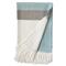 Palma Coastal Blue Wool White Stripe Handwoven Throw Blanket|Kathy Kuo Home