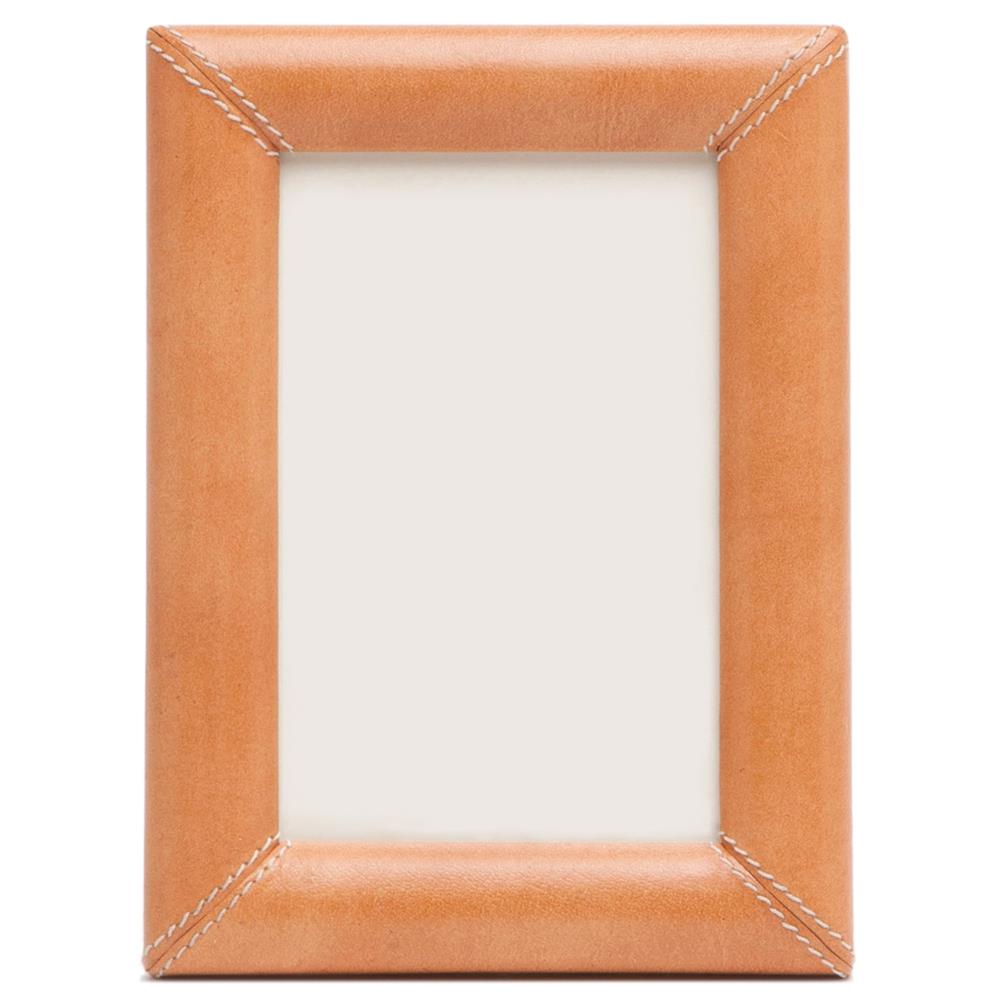 Pigeon And Poodle Eton Modern Classic Aged Caramel Leather Picture Frame - 4x6|