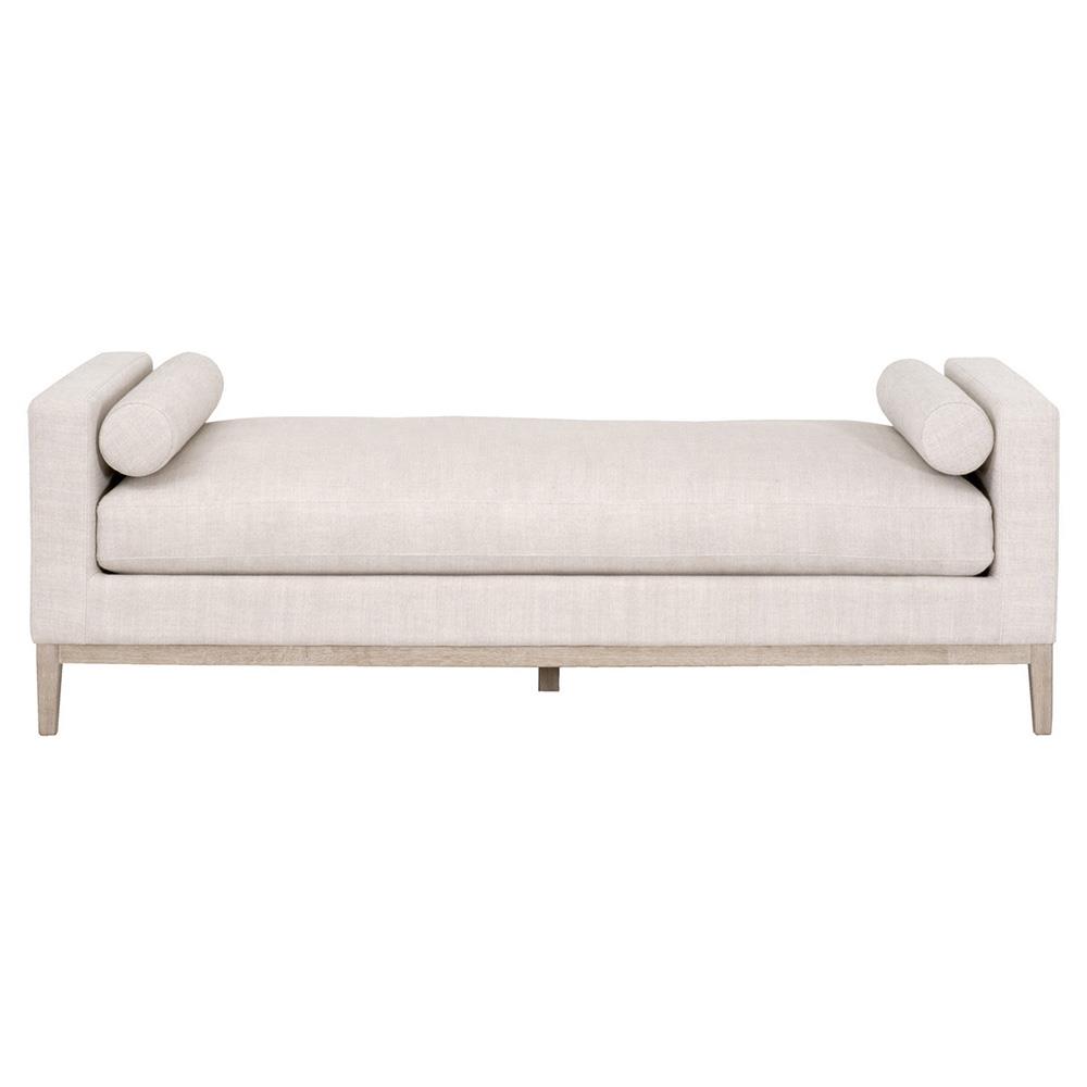 Kelly Modern Classic Grey Upholstered Natural Grey Oak Frame Daybed|
