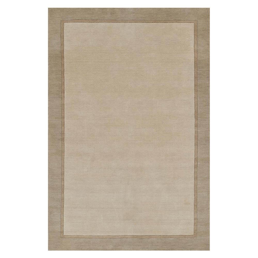 Luka Modern Classic Taupe Wool Border Solid Rug - 3'6"x5'6"|