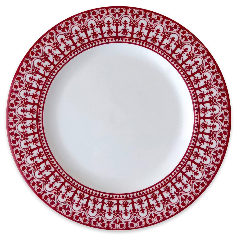 Casablanca Global Bazaar Crimson Porcelain Salad Plate|
