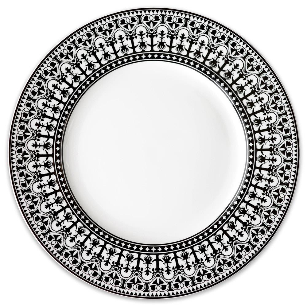 Casablanca Global Bazaar Black Porcelain Dinner Plate|