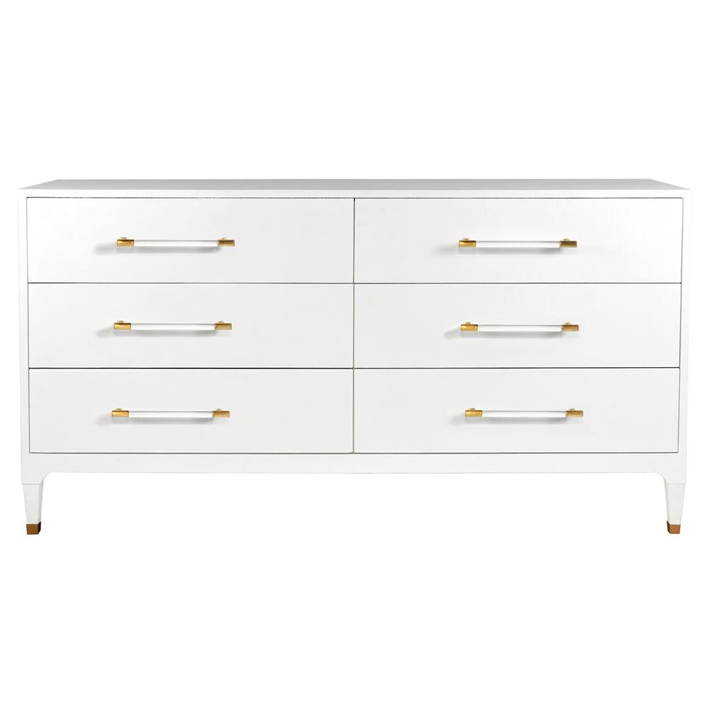 Worlds Away Maren Regency White Linen Clear Acrylic Handles Wood Worlds Away Maren Regency White Linen Clear Acrylic Handles Wood