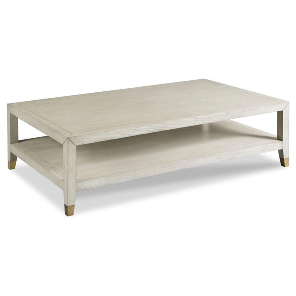 Venus French Luna White Ash Wood 2 Tier Rectangular Coffee Table