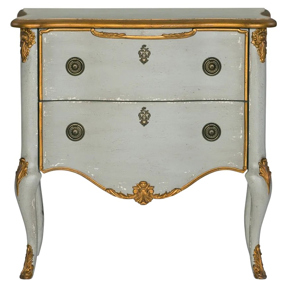 Nina French Country Grey Wood Gold Accent 2 Drawer Chest Dresser | Kathy Kuo Home Nina French Country Grey Wood Gold Accent 2 Drawer Chest Dresser | Kathy Kuo Home