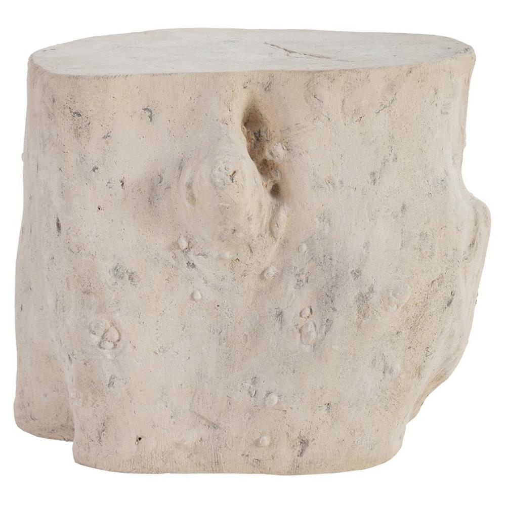 Nephele Roman Coastal Beach Off-White Resin Outdoor Stool - Large|