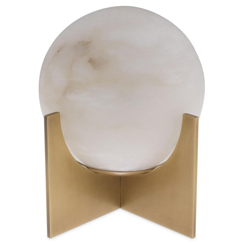 Eichholtz Scorpios Mid Century Antique Brass Alabaster Sphere Table Lamp - Small|