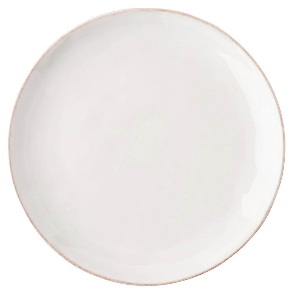 Juliska Puro Modern Classic Whitewash Ceramic Coupe Cocktail Plate|