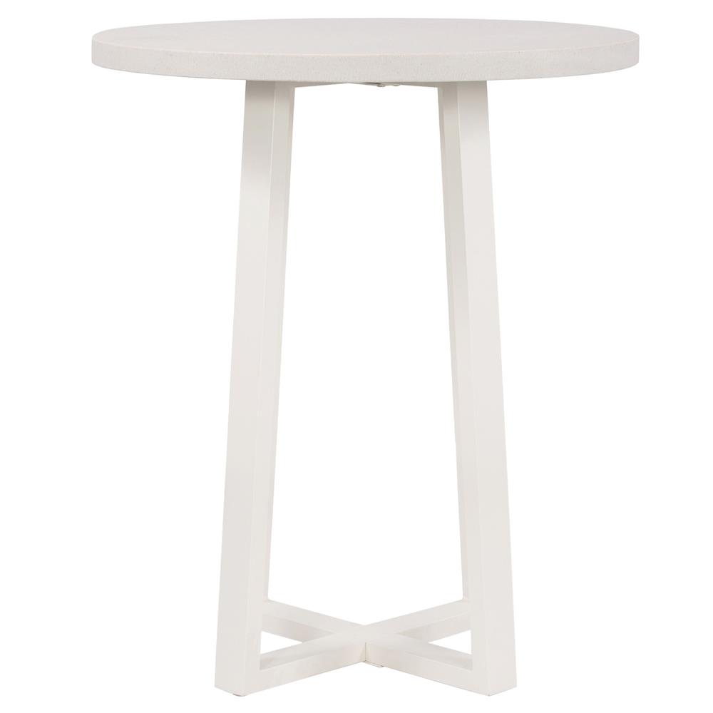 Maceo Industrial White Solid Stone Top Iron Outdoor Counter Table - 30"W|